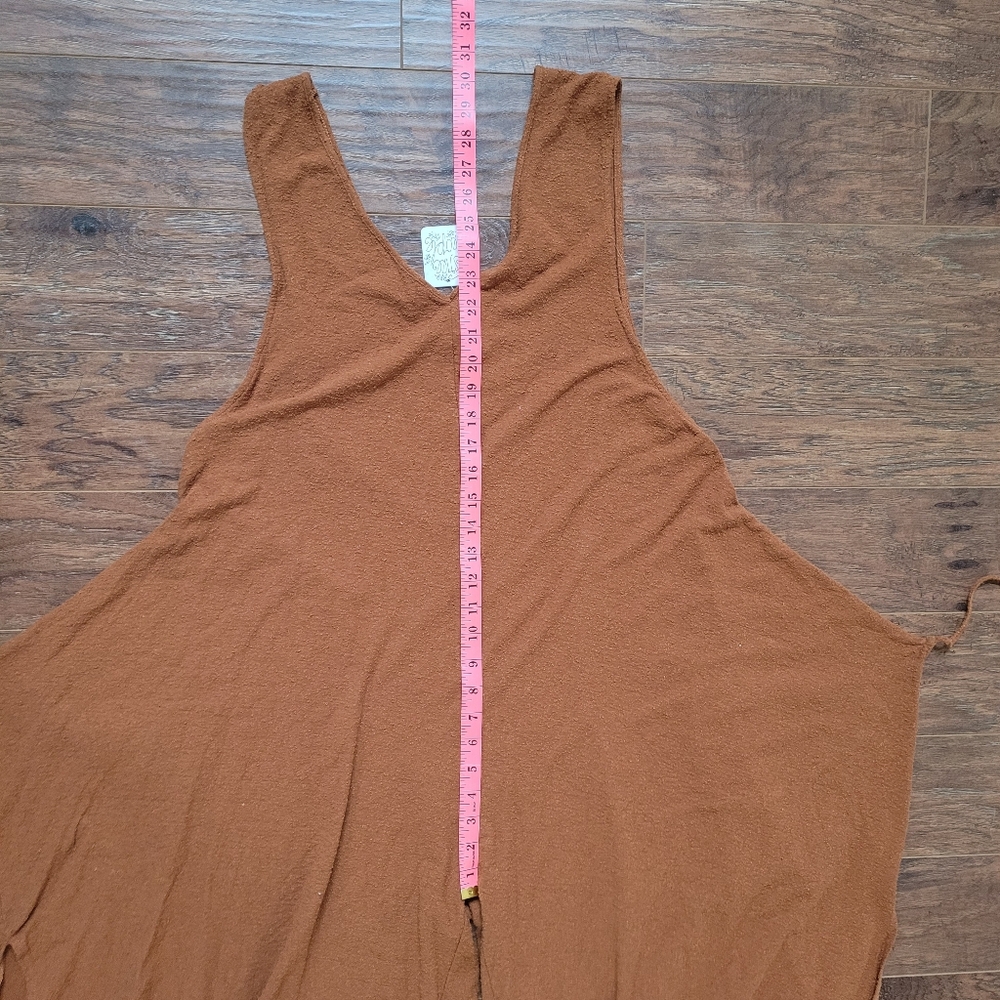 Free People Burnt Orange Sleeveless Tie-Waist Wide-Leg Jumpsuit - Picture 4 of 8